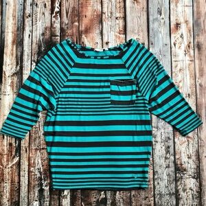 American Eagle 77 Kids Striped Dolman Top - S